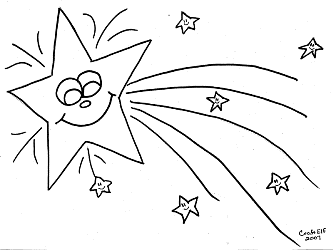 Fun kids activity - free shooting star coloring picture